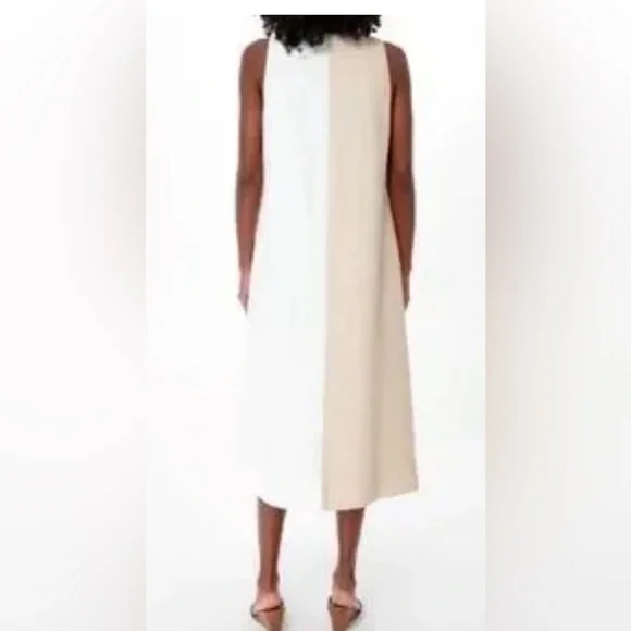 Pomander Place One Shoulder Cream and Tan Dress - Picture 2 of 5
